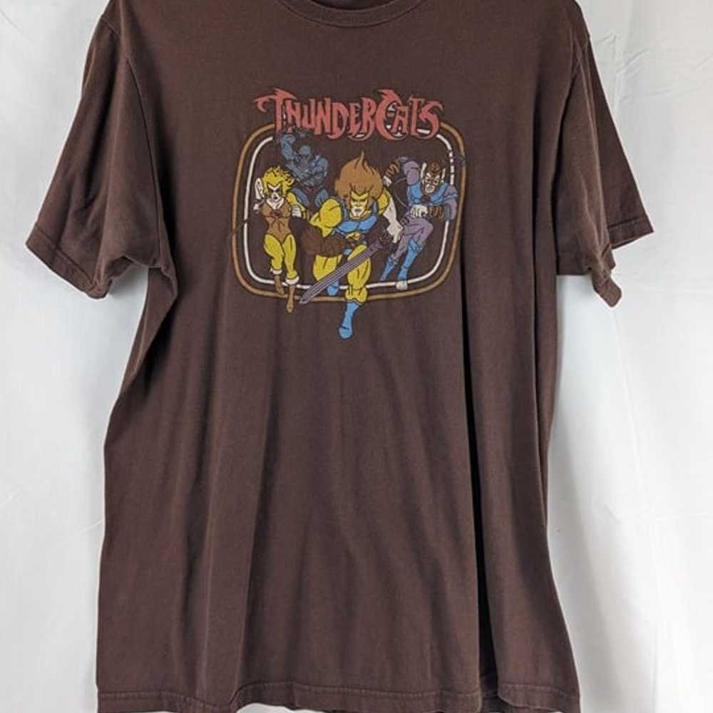 Thundercats Cartoon ~ Brown Tee Shirt Y2K VTG 90s… - image 1