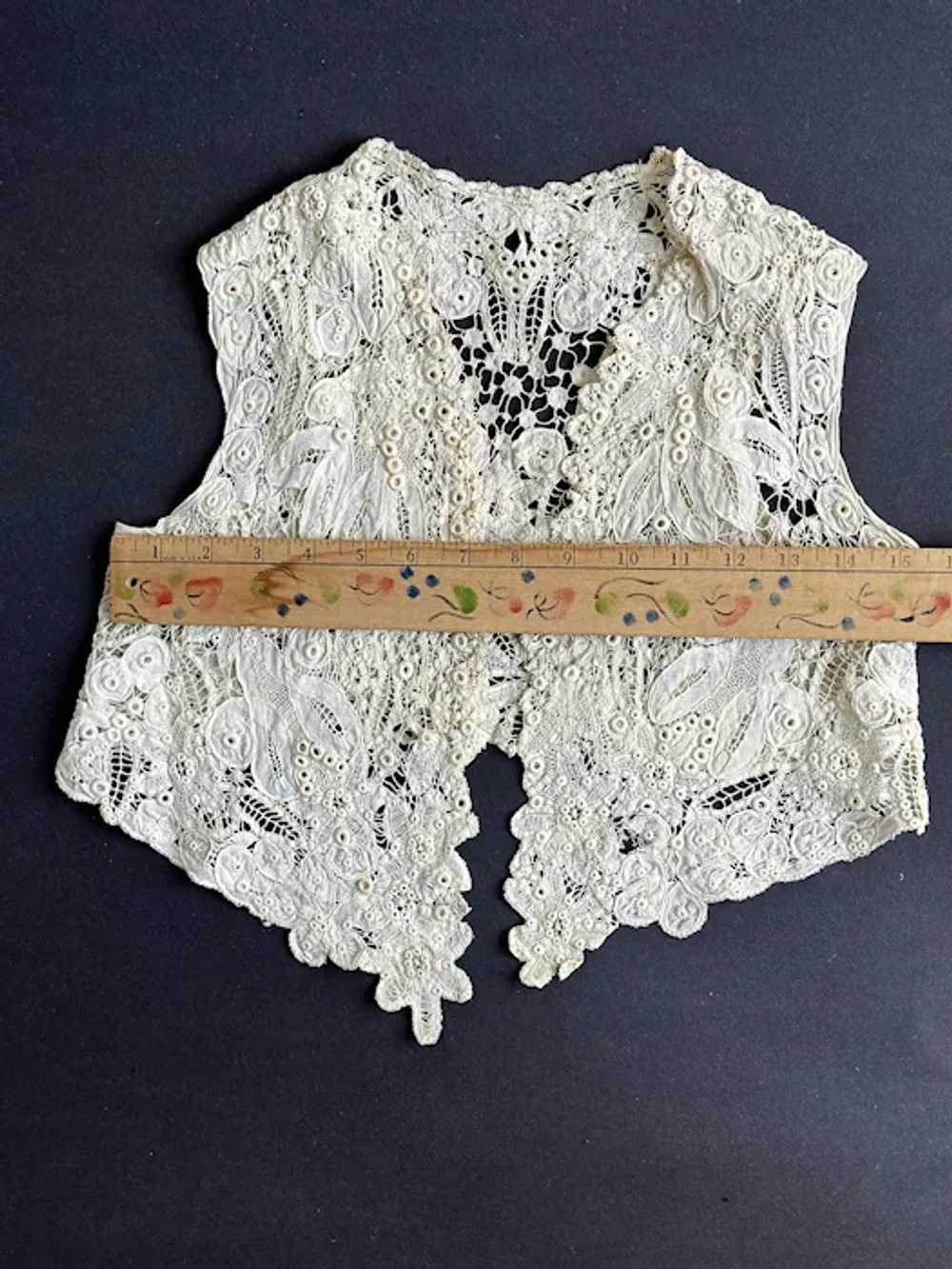 Antique Battenburg Hand Made Lace Bolero Vest Jac… - image 2
