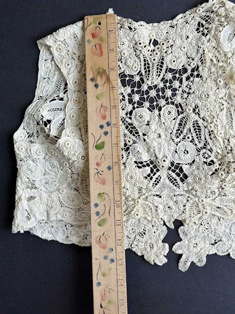 Antique Battenburg Hand Made Lace Bolero Vest Jac… - image 4