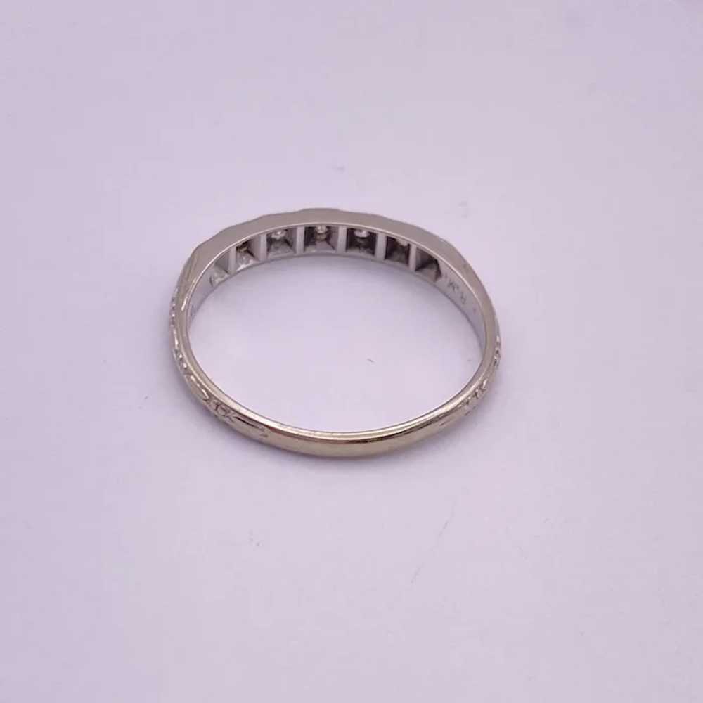 Art Deco Diamond Band Or Stack Ring 18K Gold .08 … - image 7