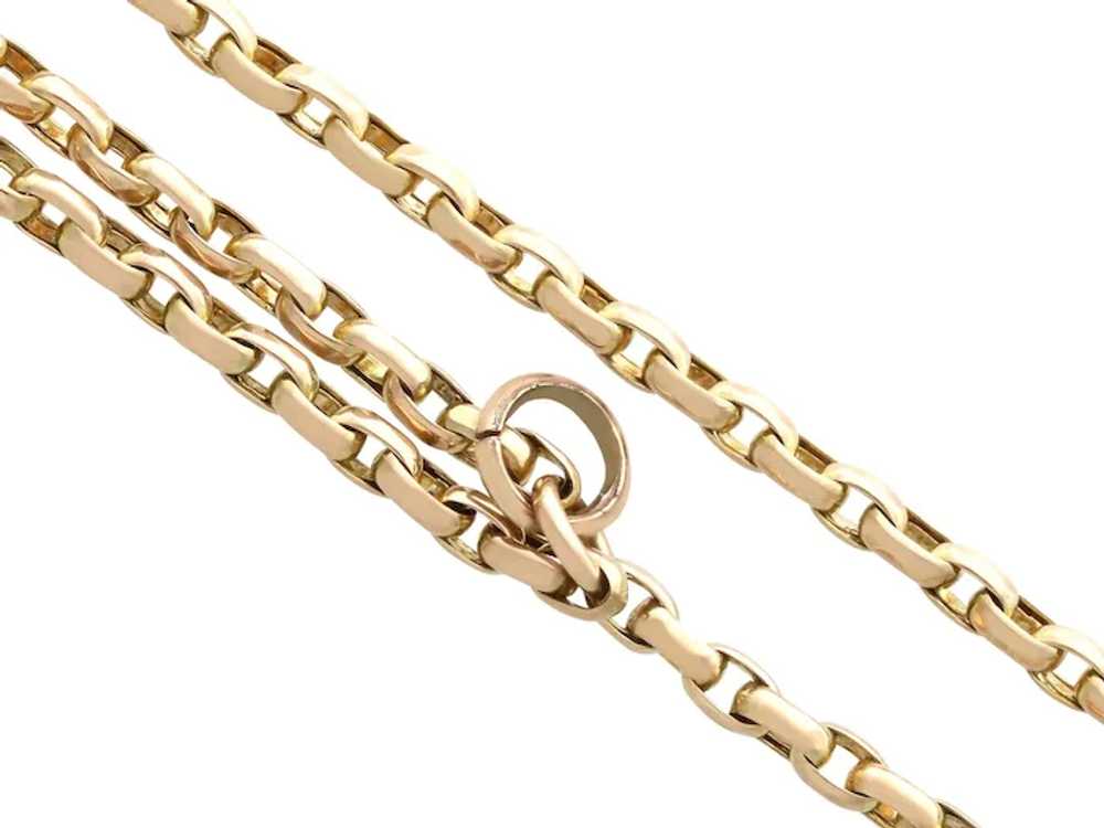 Antique 9k Yellow Gold Longuard Chain Necklace Ci… - image 2