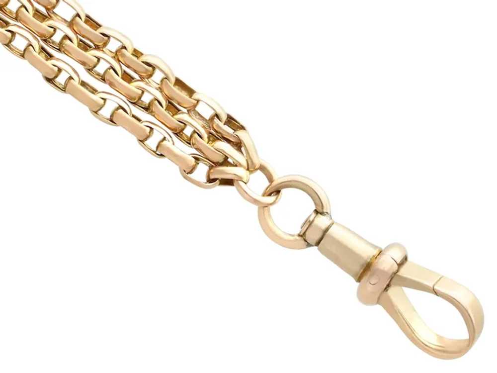 Antique 9k Yellow Gold Longuard Chain Necklace Ci… - image 3