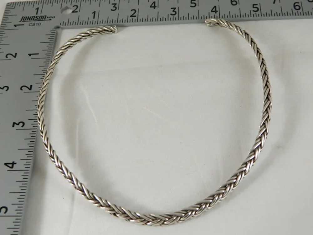 Vintage Sterling Silver Woven Collar Necklace - image 11