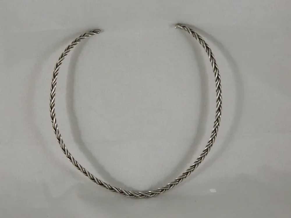 Vintage Sterling Silver Woven Collar Necklace - image 2