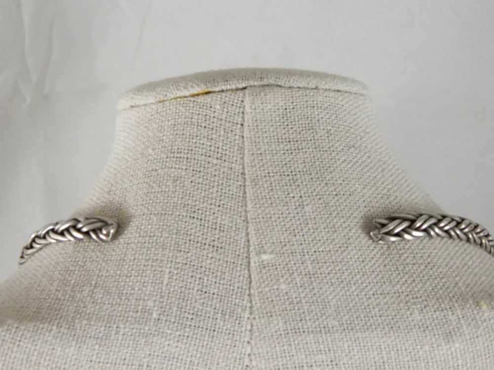 Vintage Sterling Silver Woven Collar Necklace - image 7