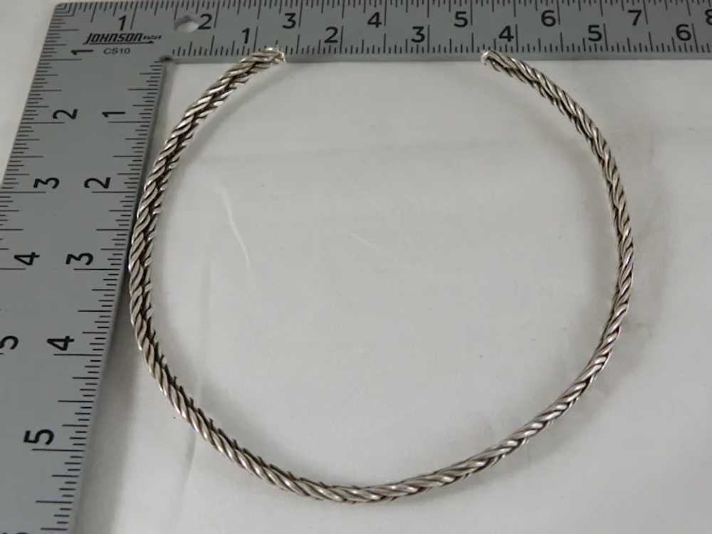 Vintage Sterling Silver Woven Collar Necklace - image 9