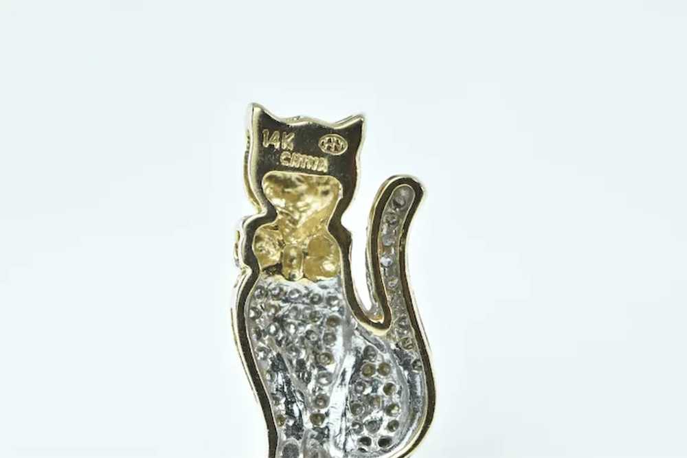 14K Pave Diamond Encrusted Cat Kitten Pet Charm/P… - image 3