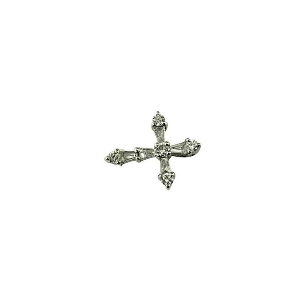 14 Karat White Gold and Diamond Cross Pendant #17… - image 2