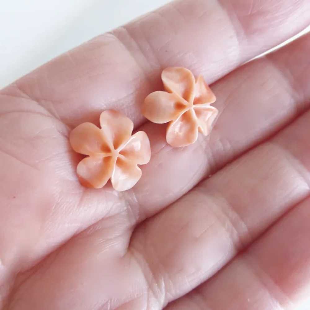 Pink Coral Hand carved 5 Petal Plumeria (Frangipa… - image 10