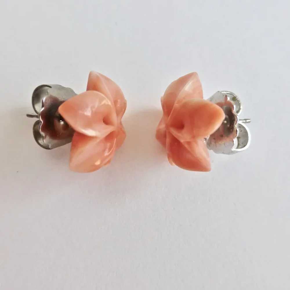 Pink Coral Hand carved 5 Petal Plumeria (Frangipa… - image 5