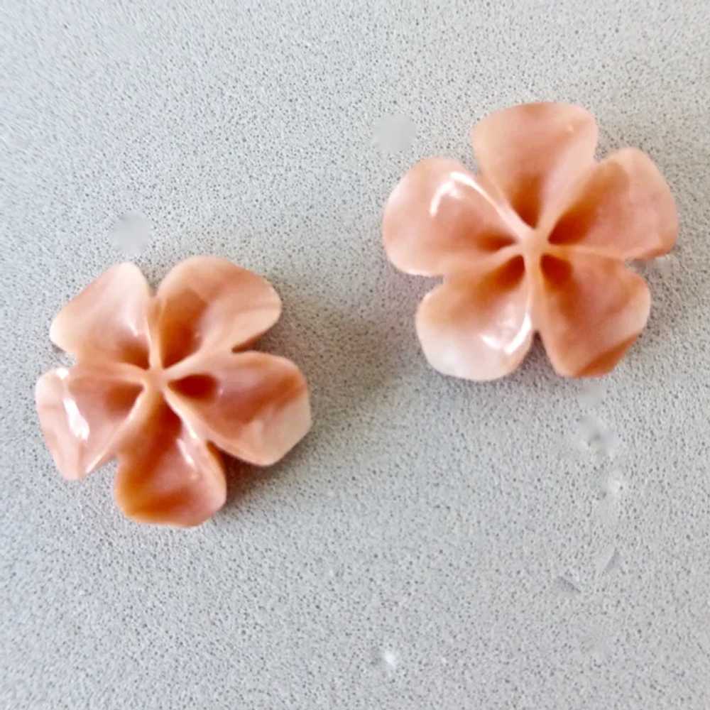 Pink Coral Hand carved 5 Petal Plumeria (Frangipa… - image 9