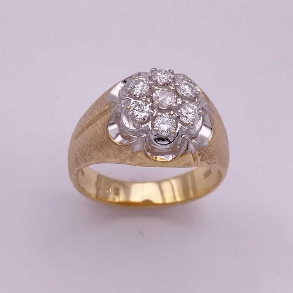 Mens Diamond Kentucky Cluster Ring .70 Carat TW 1… - image 2