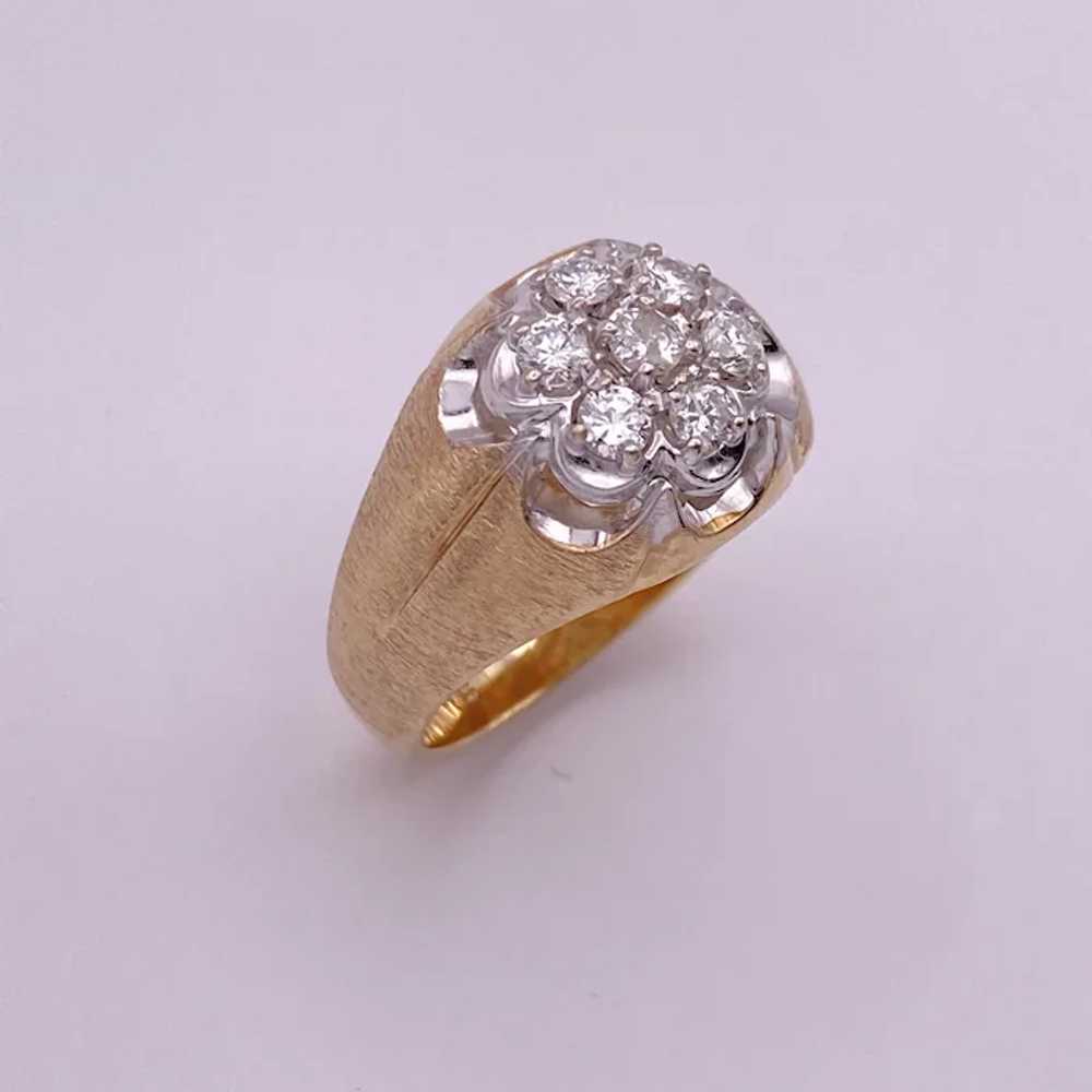Mens Diamond Kentucky Cluster Ring .70 Carat TW 1… - image 3