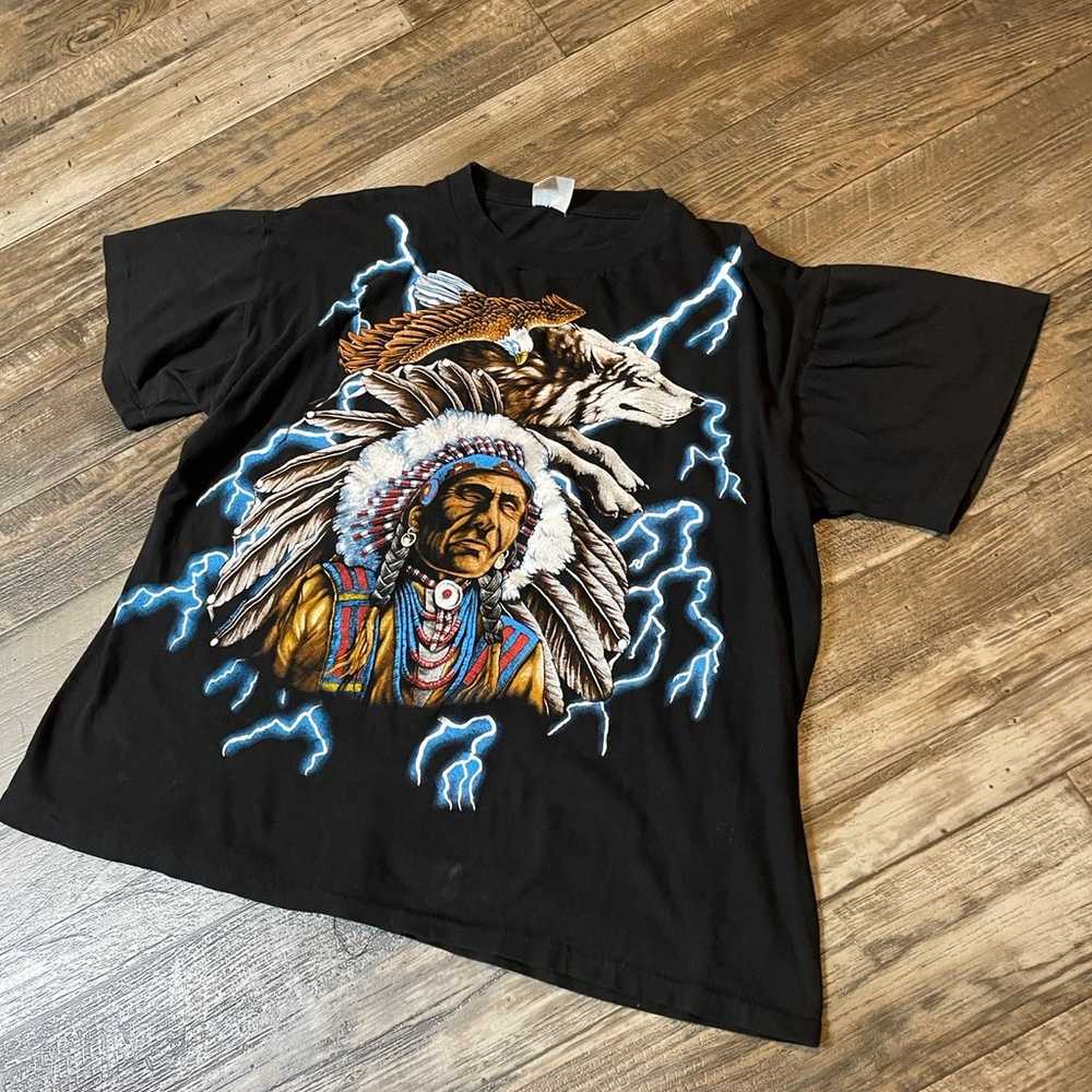 Rare America Thunder Vintage Native American t-sh… - image 1