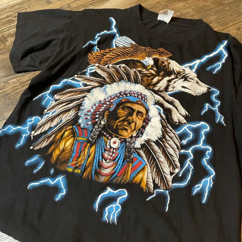 Rare America Thunder Vintage Native American t-sh… - image 2