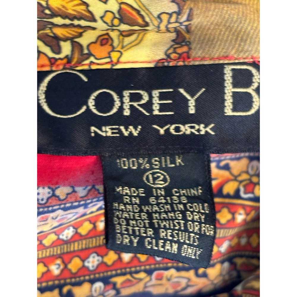 Vintage Corey B New York Silk Blouse Womens 12 Ba… - image 2