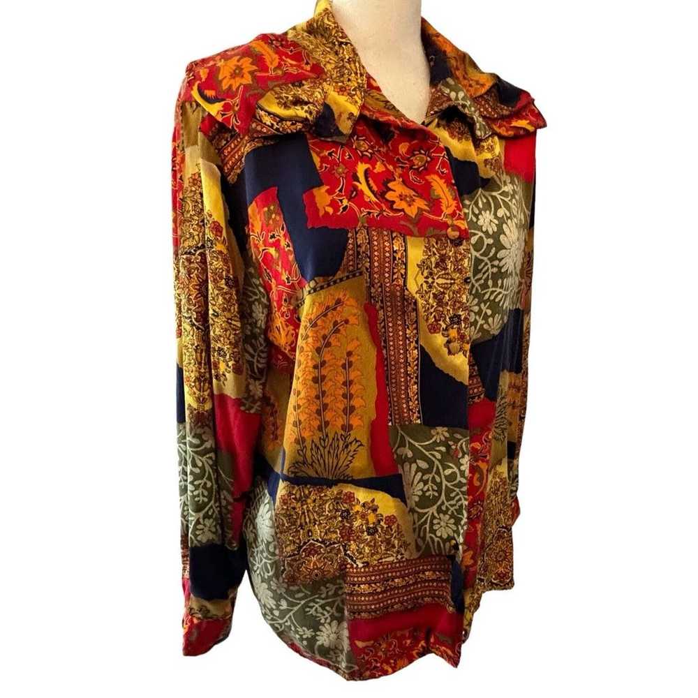 Vintage Corey B New York Silk Blouse Womens 12 Ba… - image 4