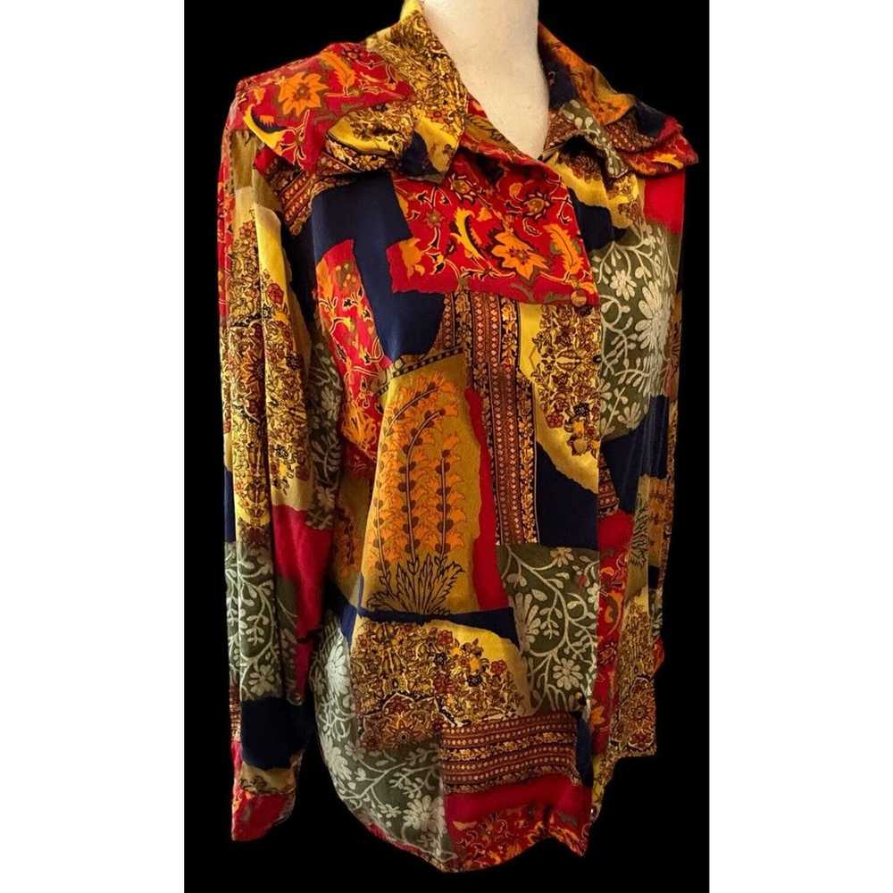 Vintage Corey B New York Silk Blouse Womens 12 Ba… - image 9