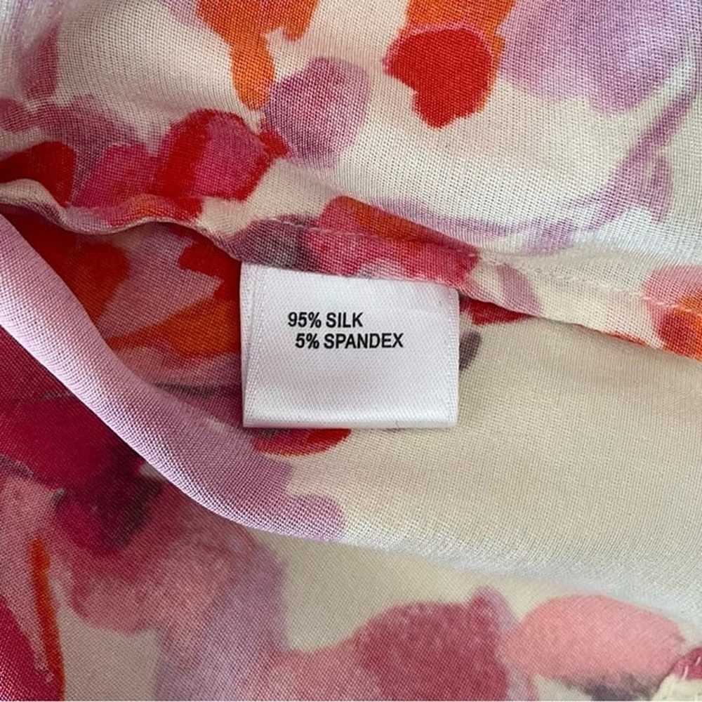 St. John Floral Silk Top Pocket Short Sleeve Blou… - image 8