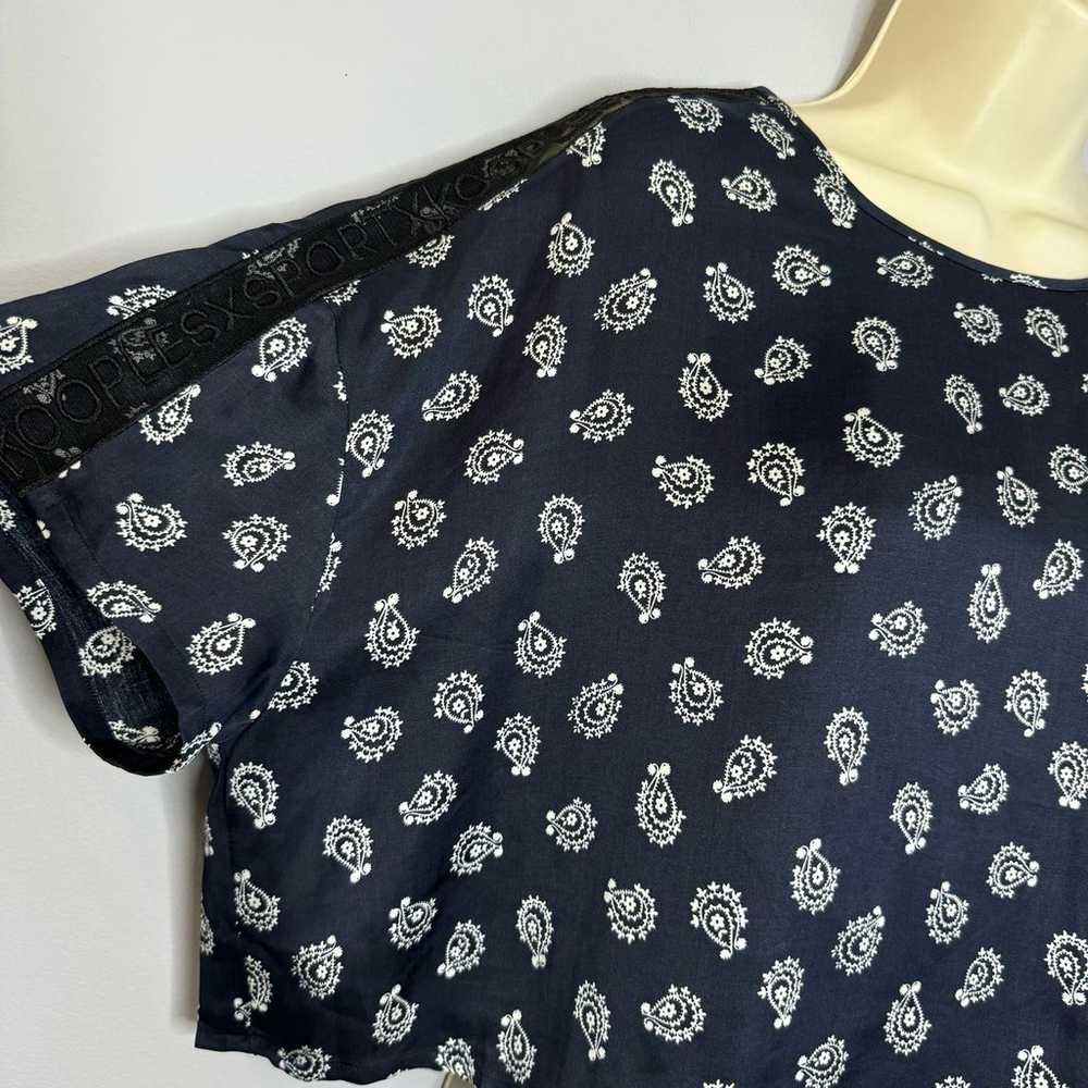 The Kooples Printed Navy Blue Top with Lacing - image 3