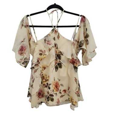 Intermix Silk Top Feminine Country Floral Strappy… - image 1