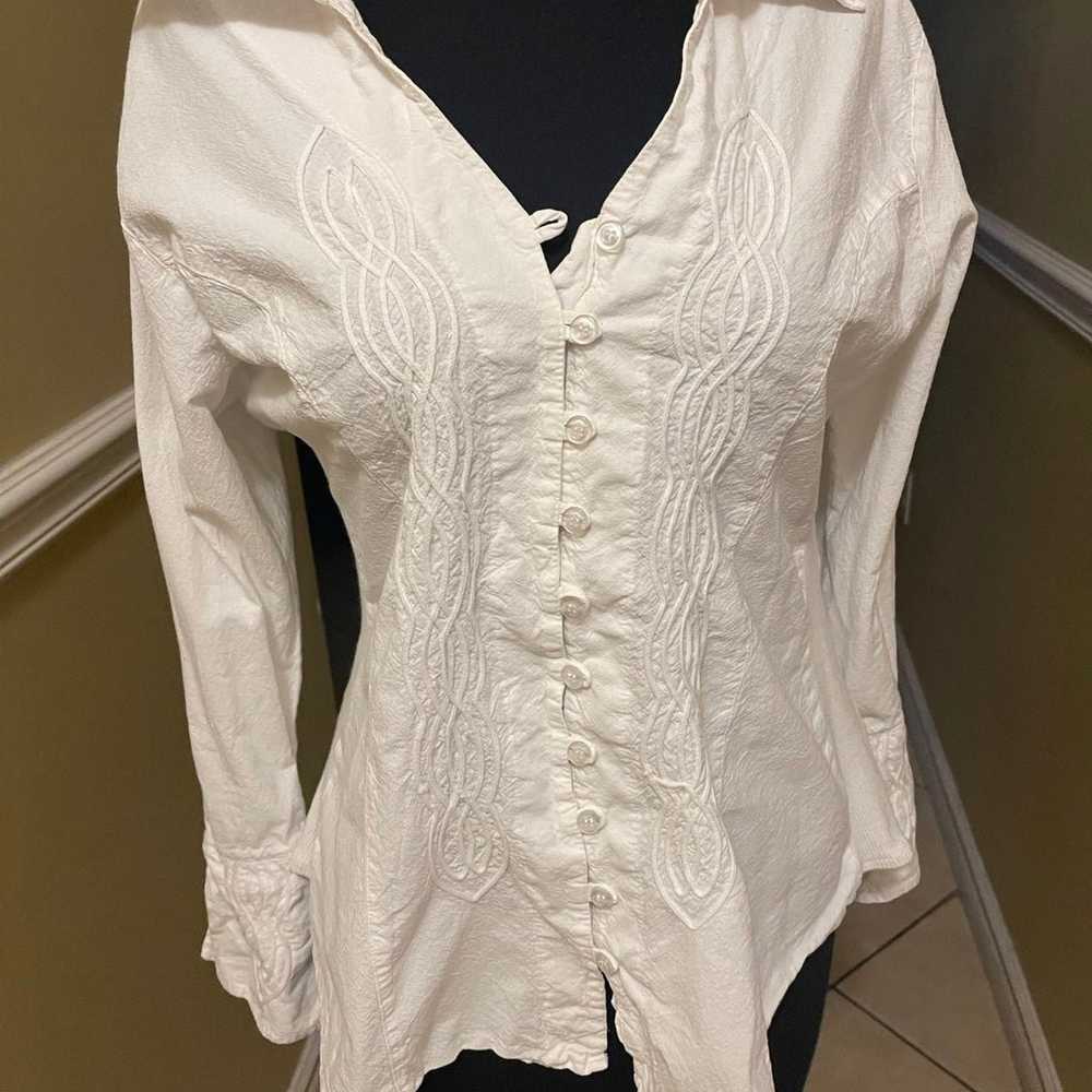 Cotton natural blouse - image 2