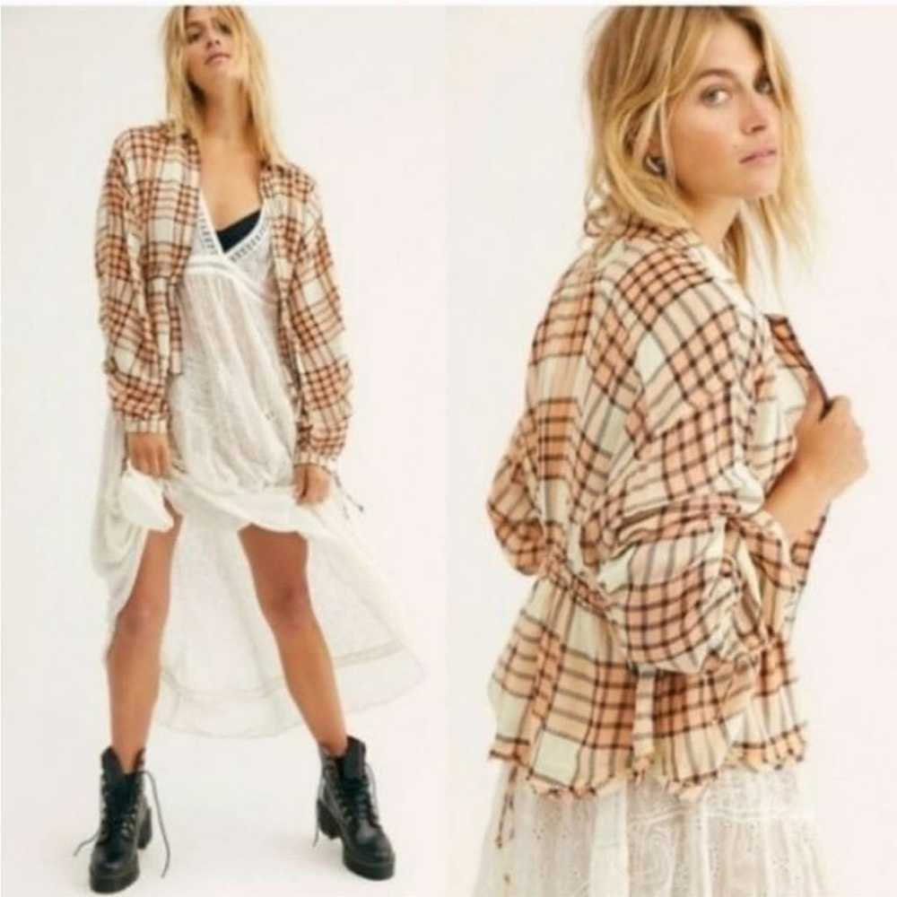 Free People We The Free Black and Green Plaid Pac… - image 10