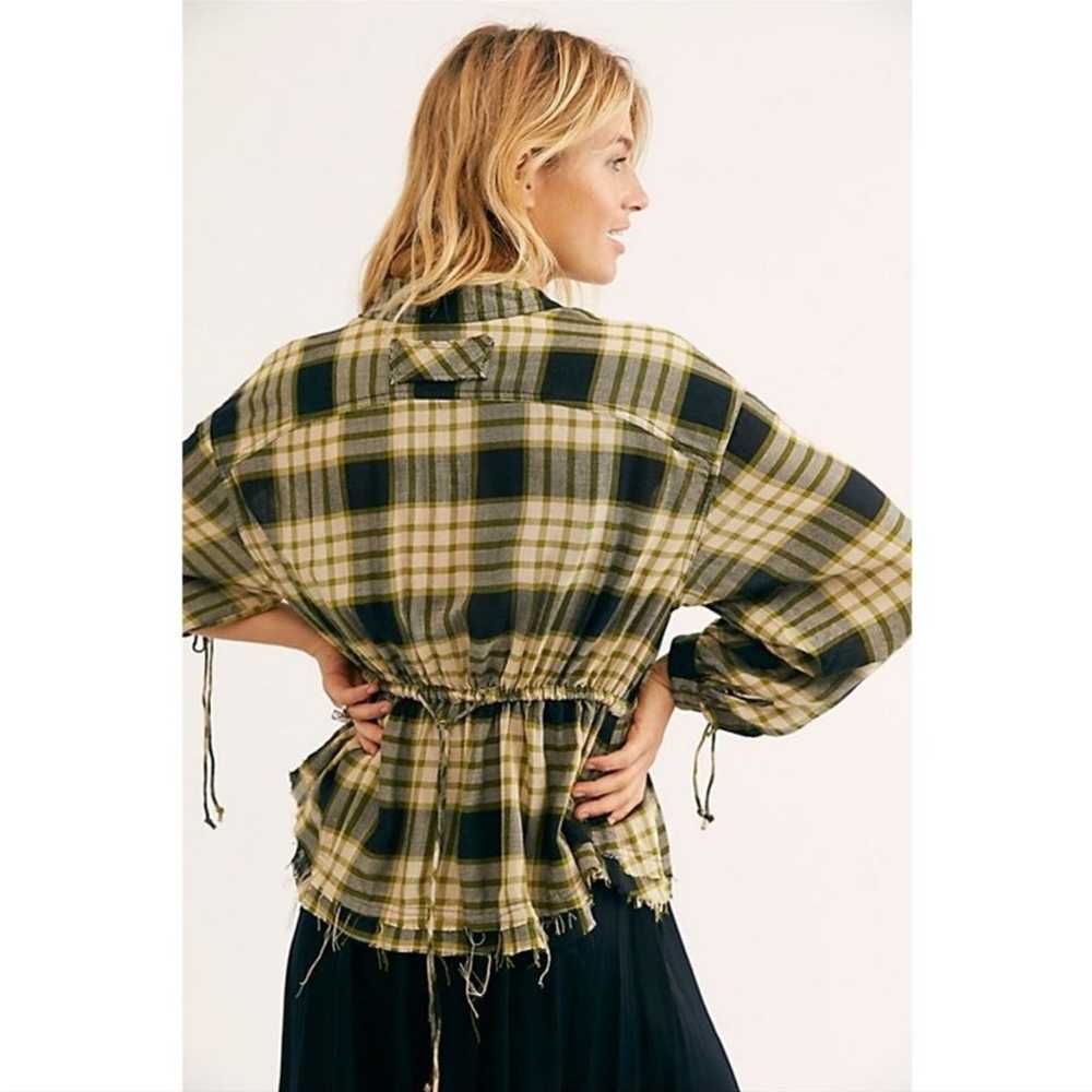 Free People We The Free Black and Green Plaid Pac… - image 4