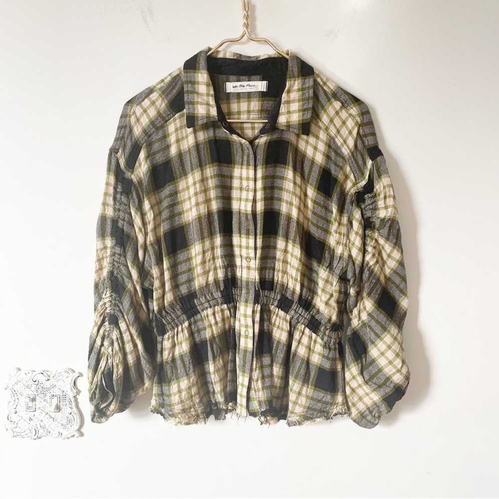 Free People We The Free Black and Green Plaid Pac… - image 6