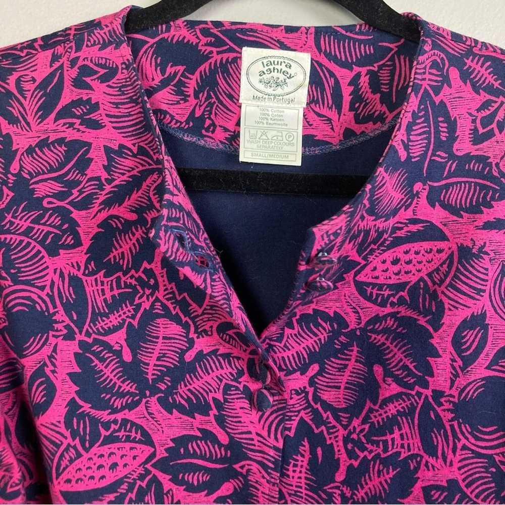 Laura Ashley top small medium vintage tropical pr… - image 2