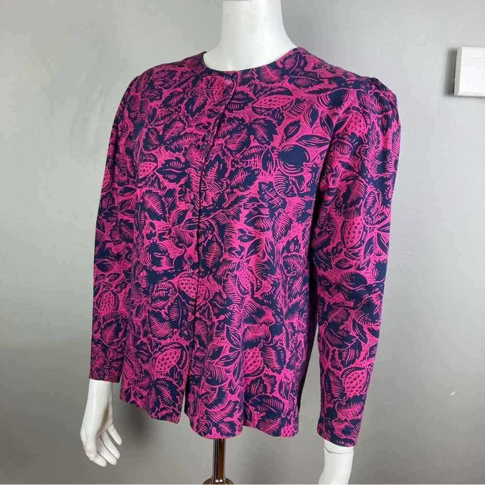 Laura Ashley top small medium vintage tropical pr… - image 7