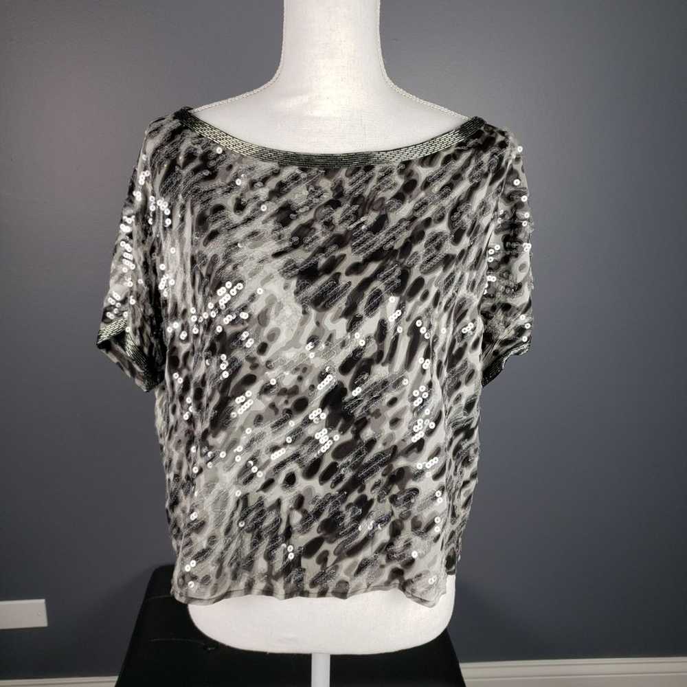 BCBG Black And Gray Top, SIZE L - image 2