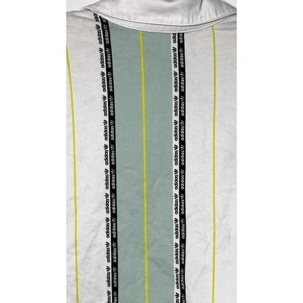Adidas Striped Long Sleeve Cropped Polo Shirt Mul… - image 6