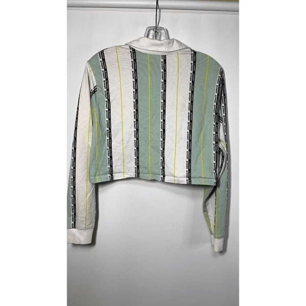 Adidas Striped Long Sleeve Cropped Polo Shirt Mul… - image 8