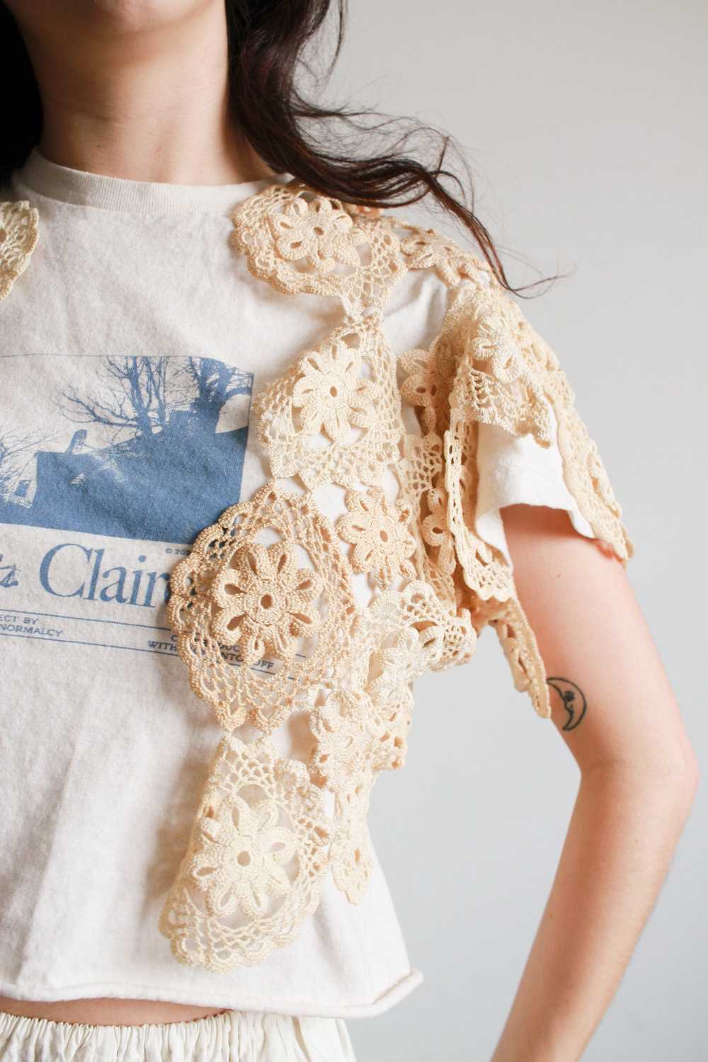 Antique Crochet Cream Bolero - image 6