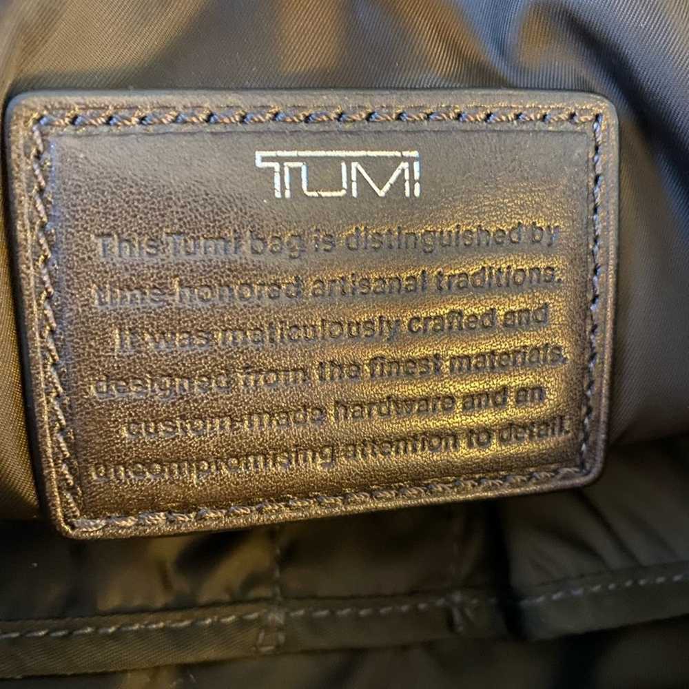 Tumi TUMI $299 Leather & Nylon Zip Top Travel Wor… - image 3