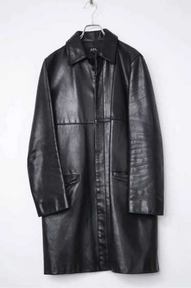 A.P.C. A.P.C. Long Black Leather Mac Coat
