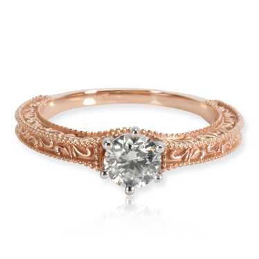Tiffany & Co. Round Cut Diamond Ring in 18K Rose … - image 1