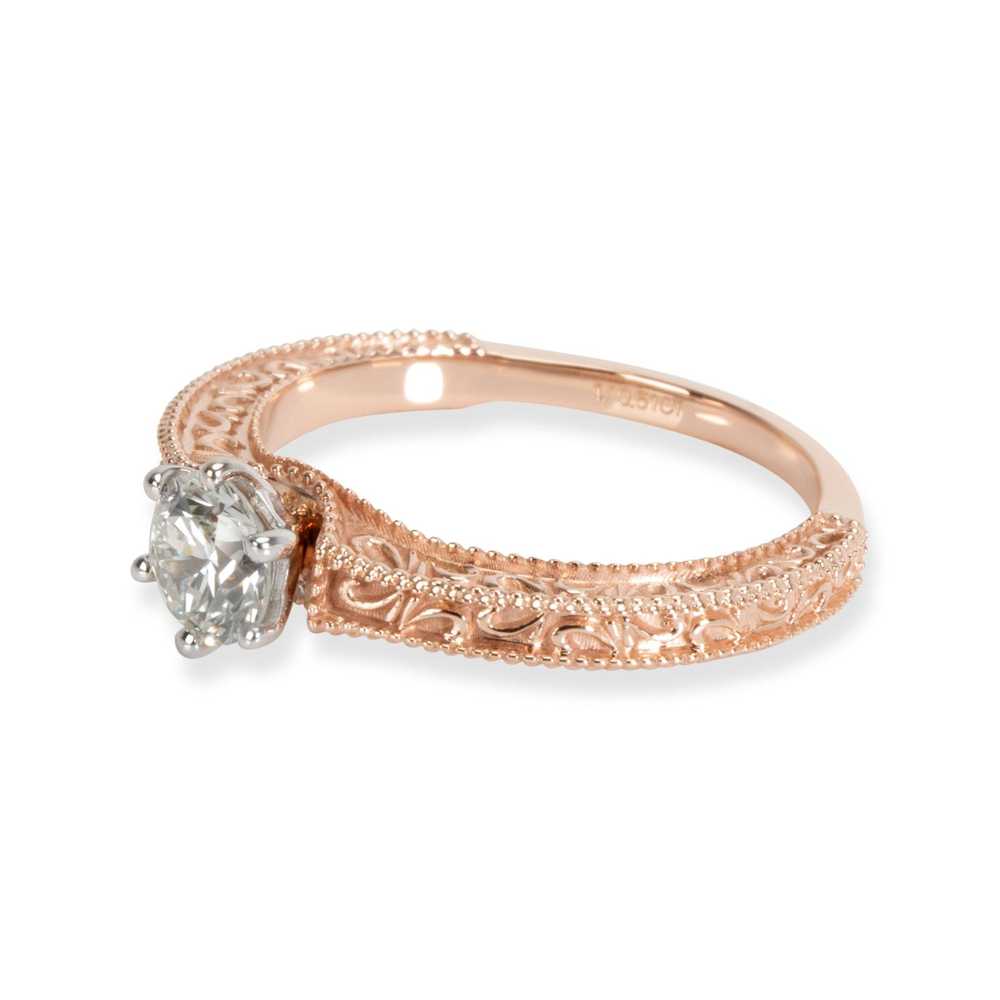 Tiffany & Co. Round Cut Diamond Ring in 18K Rose … - image 2