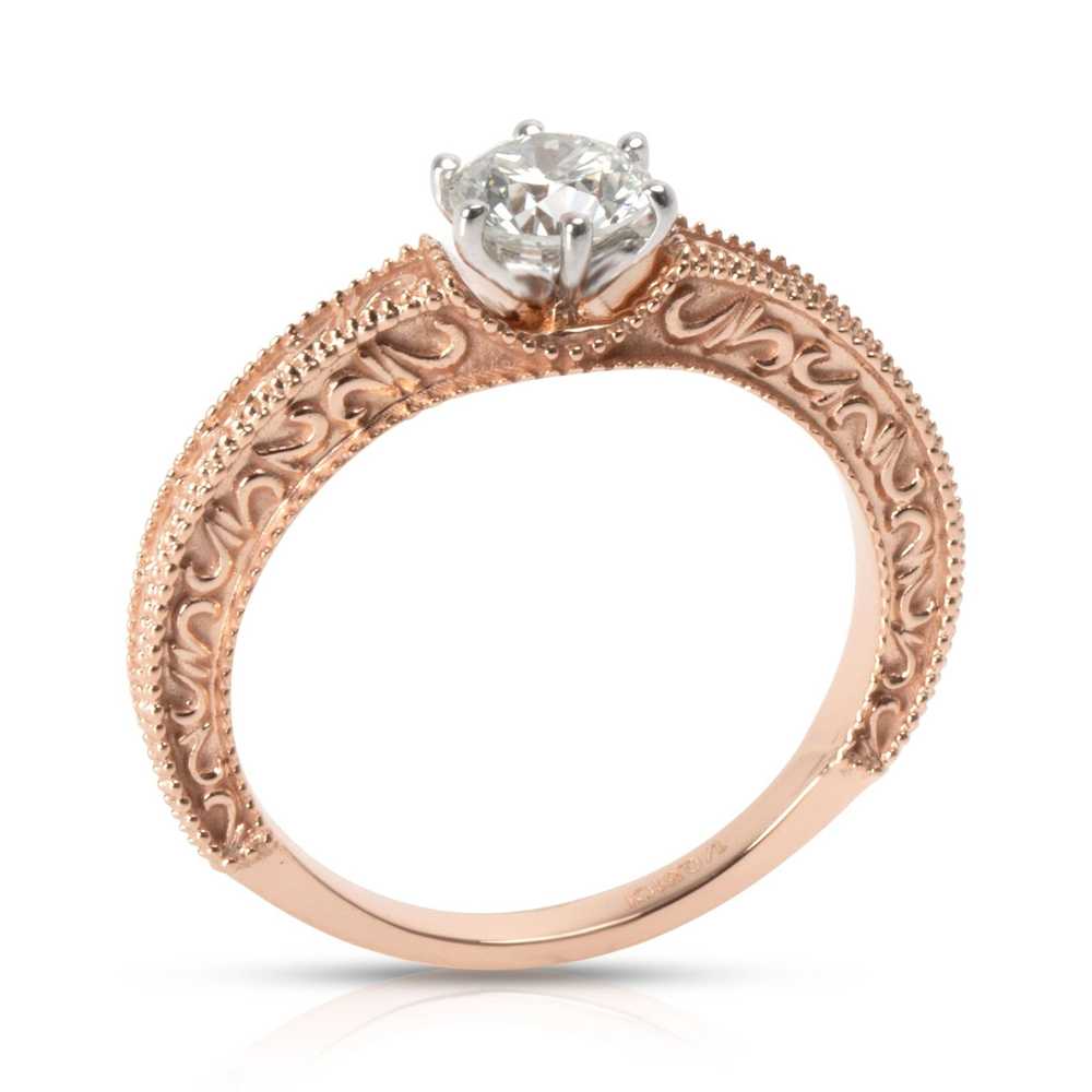 Tiffany & Co. Round Cut Diamond Ring in 18K Rose … - image 3