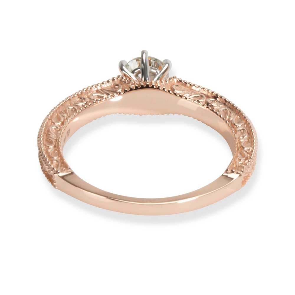 Tiffany & Co. Round Cut Diamond Ring in 18K Rose … - image 4