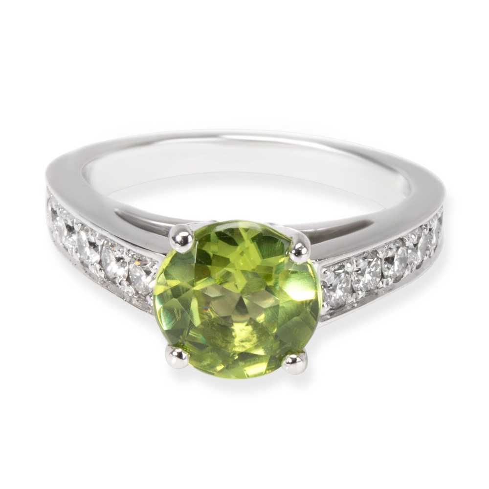 Tiffany & Co. Peridot & Diamond Gemstone Ring in … - image 1