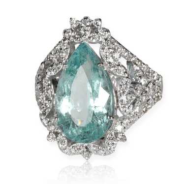 Tiffany & Co. Pear Shaped Aquamarine & Diamonds G… - image 1