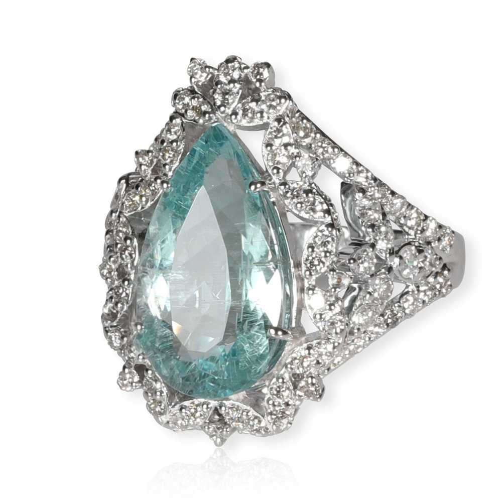 Tiffany & Co. Pear Shaped Aquamarine & Diamonds G… - image 2