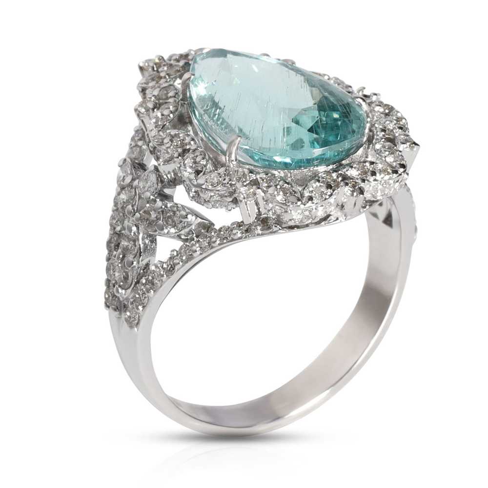 Tiffany & Co. Pear Shaped Aquamarine & Diamonds G… - image 3