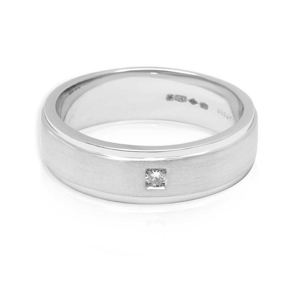 Tiffany & Co. Men's Brushed Diamond Wedding Band … - image 1