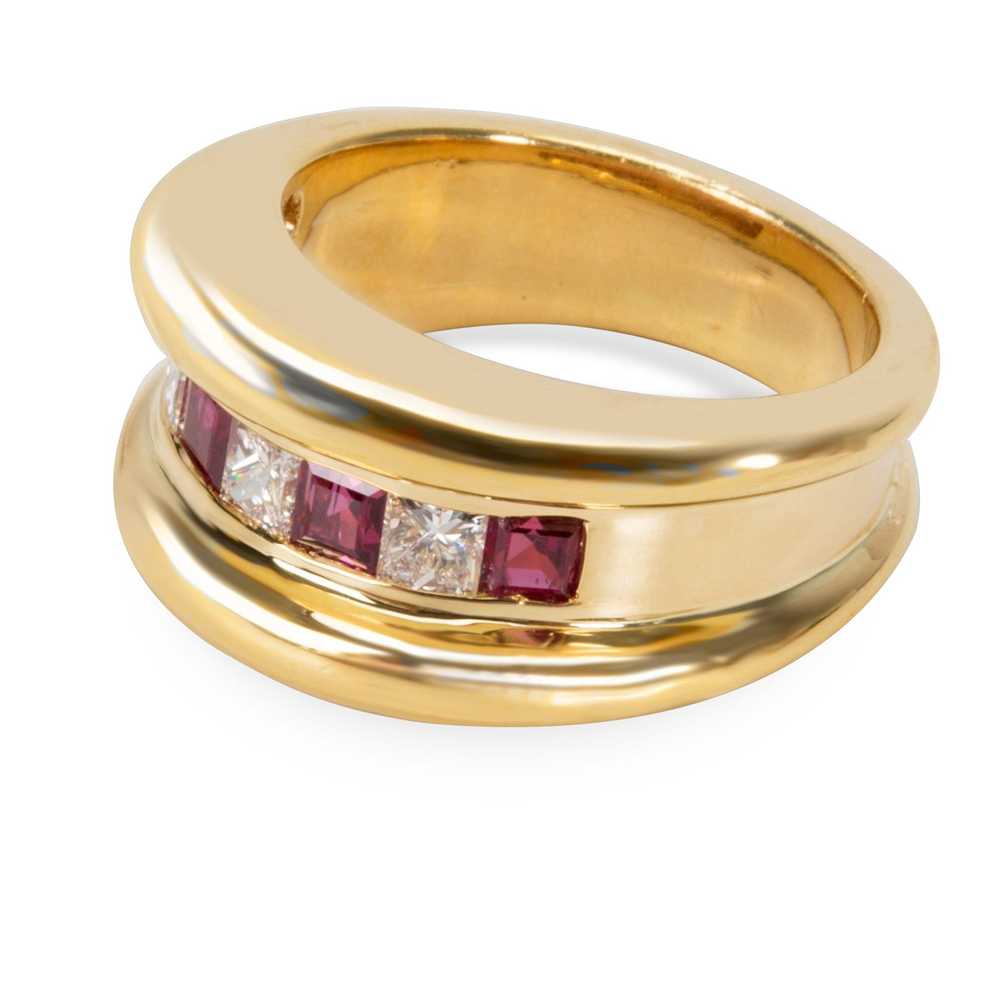 Chanel Channel Set Diamond & Ruby Band in 18KT Ye… - image 2