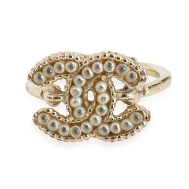 Chanel Chanel Faux Pearl CC Logo Ring