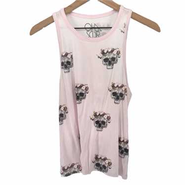 Chaser LA Chaser pink flower crown skull printed t