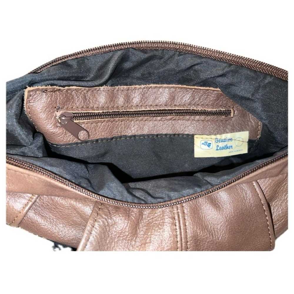 Y2K Brown Leather Fringe Bag - image 11